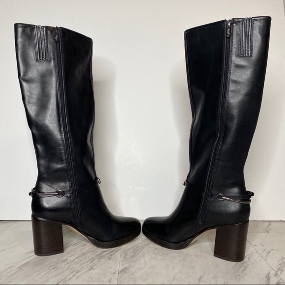 Franco Sarto Karrie Black Leather Tall Boot 9 - Picture 4 of 7